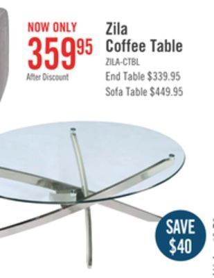 The Brick Zila oval coffee table offer