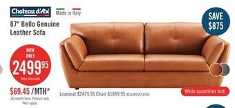 The Brick Bello genuine leather sofa - whiskey offer