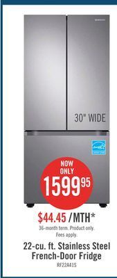 The Brick Samsung 22.1 cu. ft. french-door refrigerator - rf22a4111sr/aa offer