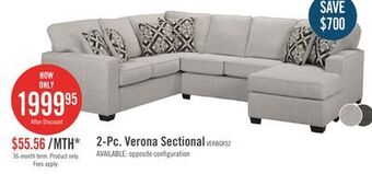 The Brick Verona 2-piece brushed linen-look fabric right-facing sectional - beige offer