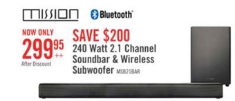 The Brick Mission soundbar with wireless subwoofer - msb21 offer