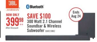 The Brick Jbl 2.1-channel deep bass soundbar with wireless subwoofer offer