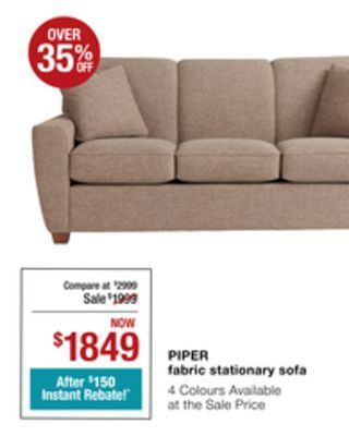 La Z Boy Piper fabric stationary sofa offer