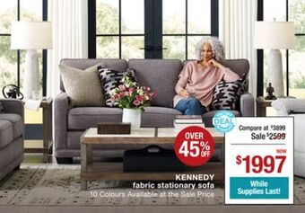 La Z Boy Kennedy fabric stationary sofa offer