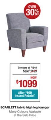 La Z Boy Scarlett fabric high leg lounger offer