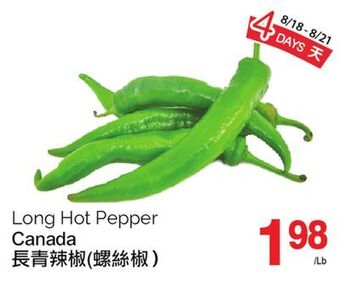 T&T Supermarket Long hot pepper offer