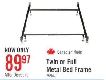 The Brick Twin/full metal glide bed frame with headboard/footboard attachment offer