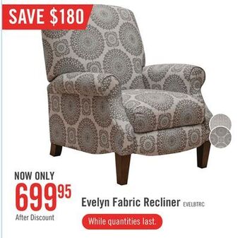The Brick Evelyn fabric recliner - brianne twilight offer