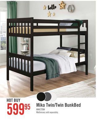 The Brick Miko twin open panel bunk bed espresso offer