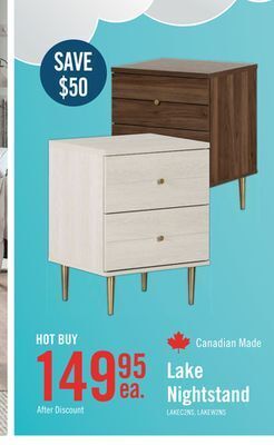 The Brick Lake nightstand - brown offer