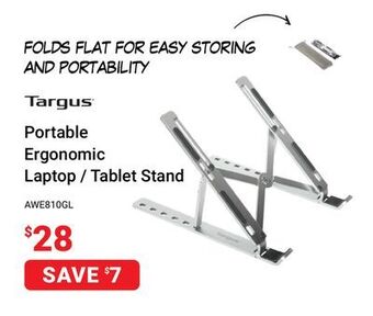Visions Electronics Targus portable ergonomic laptop/tablet stand offer