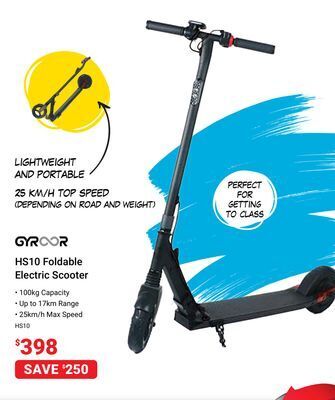 Visions Electronics Gyroor hs10 foldable electric scooter offer