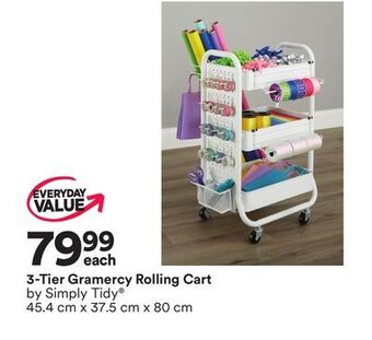 Michaels 3-tier gramercy rolling cart by simply tidy® offer