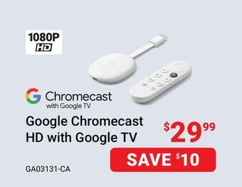Visions Electronics Google chromecast hd with google tv offer