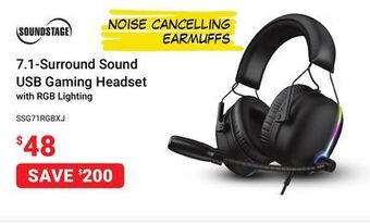 Visions Electronics Soundstage 7.1-surround sound usb gaming headset with rgb lighting offer