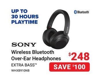 Visions Electronics Sony wireless bluetooth over-ear headphones offer