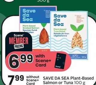 Sobeys SAVE DA SEA Plant-Based Salmon or Tuna 100 g offer