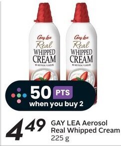 Sobeys GAY LEA Aerosol Real Whipped Cream 225 g offer