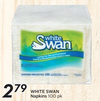 Sobeys WHITE SWAN Napkins 100 pk offer