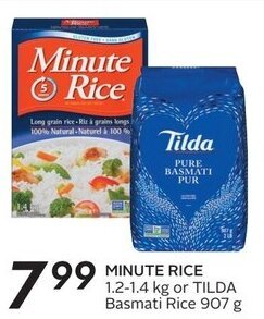 Sobeys MINUTE RICE 1.2-1.4 kg or TILDA Basmati Rice 907 g offer