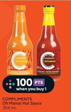 Sobeys COMPLIMENTS Oh Mama! Hot Sauce 354 mL offer