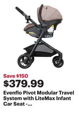 Best Buy Evenflo pivot modular travel system with litemax infant car seat - desert tan offer