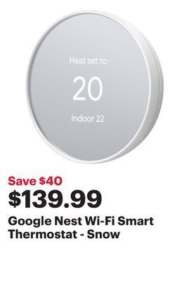 Best Buy Google nest wi-fi smart thermostat - snow offer
