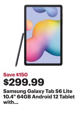 Best Buy Samsung galaxy tab s6 lite 10.4 64gb android 12 tablet with snapdragon 720g 8-core processor - grey offer