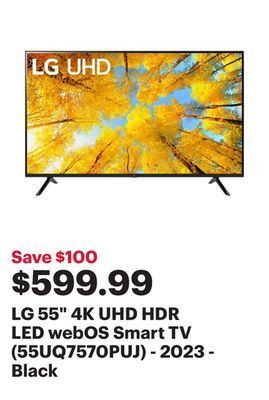 Best Buy Lg 55 4k uhd hdr led webos smart tv (55uq7570puj) - 2023 - black offer