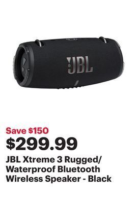 Best Buy Jbl xtreme 3 rugged/waterproof bluetooth wireless speaker - black offer