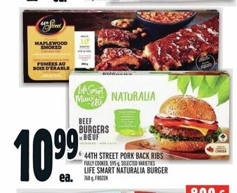 Metro 44TH STREET PORK BACK RIBS OR LIFE SMART NATURALIA BURGER offer