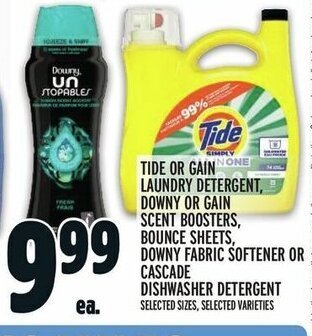 Metro TIDE OR GAIN NONE LAUNDRY DETERGENT, DOWNY OR GAIN SCENT BOOSTERS, BOUNCE SHEETS, DOWNY FABRIC SOFTENER OR CASCADE offer