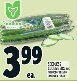 Metro SEEDLESS CUCUMBERS offer