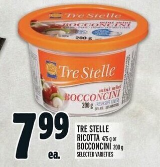 Metro TRE STELLE RICOTTA or BOCCONCINI offer