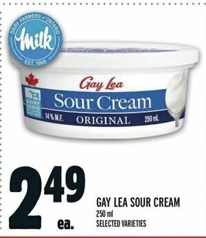 Metro GAY LEA SOUR CREAM 250 ml offer
