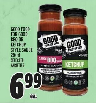 Metro GOOD FOOD FOR GOOD BBQ OR KETCHUP STYLE SAUCE 250 ml offer