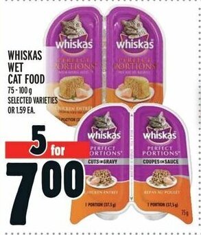 Metro WHISKAS WET CAT FOOD 75-100g offer