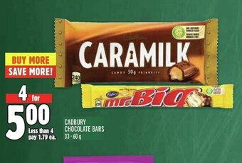 Metro CADBURY CHOCOLATE BARS 33-60 g offer