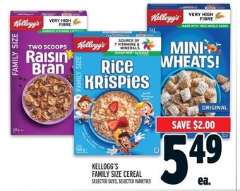 Metro KELLOGG'S FAMILY SIZE CEREAL offer