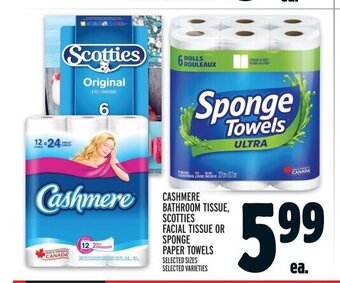 Metro CASHMERE BATHROOM TISSUE, SCOTTIES FACIAL TISSUE OR SPONGE PAPER TOWELS offer