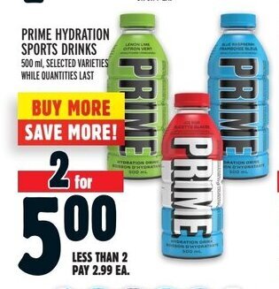 Metro PRIME HYDRATION SPORTS DRINKS offer