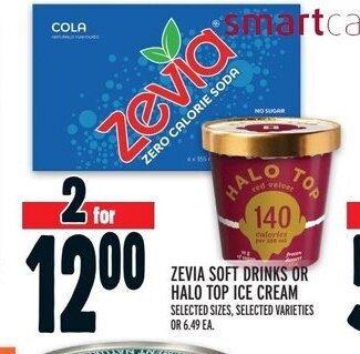 Metro ZEVIA SOFT DRINKS OR HALO TOP ICE CREAM offer