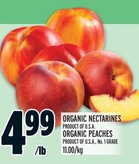 Metro ORGANIC NECTARINES OR ORGANIC PEACHES offer