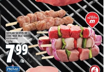 Metro SOUVLAKI SKEWERS OR STORE MADE MEAT KABOBS offer