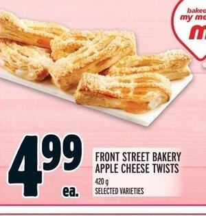 Metro FRONT STREET BAKERY APPLE CHEESE TWISTS offer