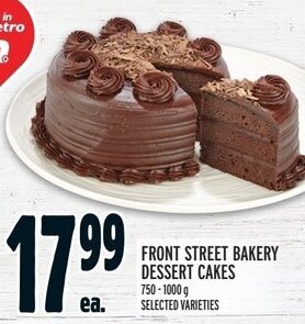 Metro FRONT STREET BAKERY DESSERT CAKES offer