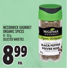 Metro MCCORMICK GOURMET ORGANIC SPICES offer
