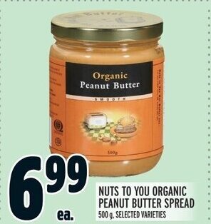 Metro NUTS TO YOU ORGANIC PEANUT BUTTER SPREAD offer