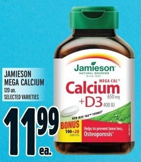 Metro JAMIESON MEGA CALCIUM offer