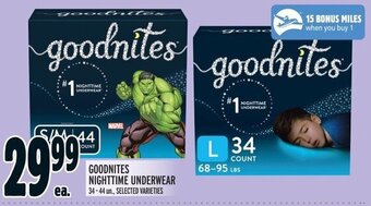 Metro GOODNITES NIGHTTIME UNDERWEAR offer